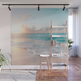 Beautiful tropical turquoise sandy beach photo Wall Mural