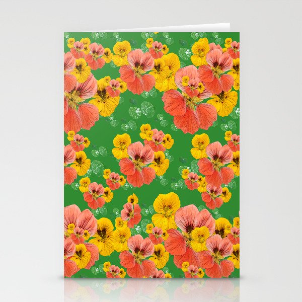 Floral pattern overload - yellow and  green Stationery Cards