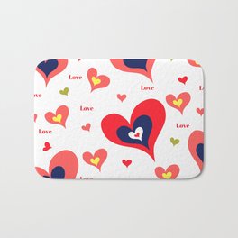 The hearts of Saint Valentines' Day Bath Mat | Concept, Graphicdesign, Hearts, Lovededication, Love, Lovemessage, Popart, Saintvalentinesday, Valentineshearts, Digital 