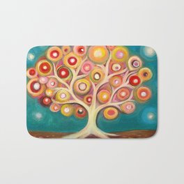 Tree of life with colorful abstract circles Bath Mat