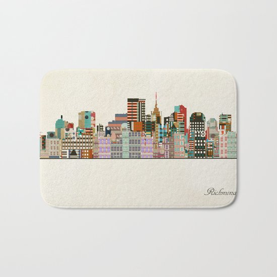 richmond virginia skyline Bath Mat