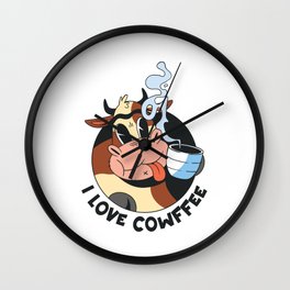 Cow Farm Owner Coffee Enthusiast Farm Wall Clock