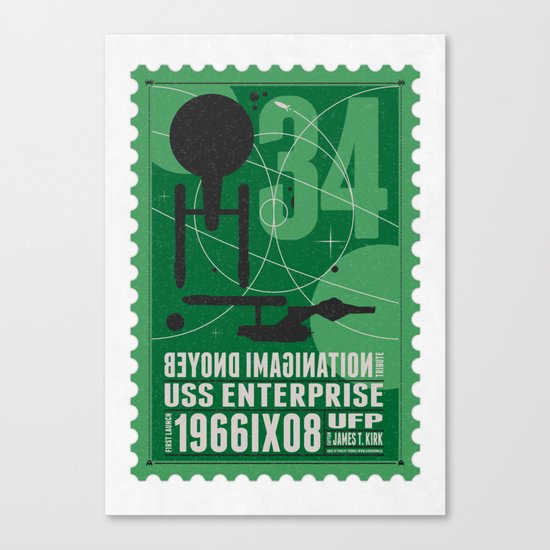 Beyond imagination: USS Enterprise postage stamp Canvas Print