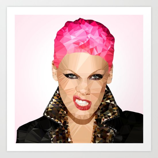 P!NK | Polygon Art Art Print