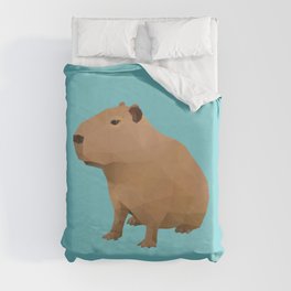 Capybara Polygon Art Duvet Cover