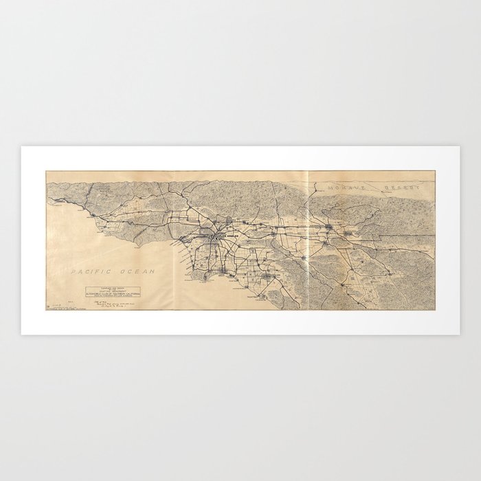 Vintage 1915 Los Angeles Area Map Art Print by Elegant Chaos Gallery ...