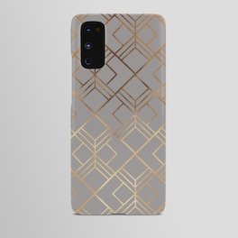 Modern elegant gray gold foil geometrical gradient Android Case