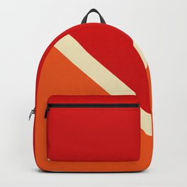Summer Sun Retro Style Stripes Amaterasu Backpack | Digital, Summer, Warm, Minimal, V Shaped, 80S, 90S, Vshape, 70S, Graphicdesign 