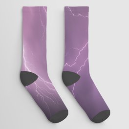 Lightning Strikes in a Purple Sky Socks