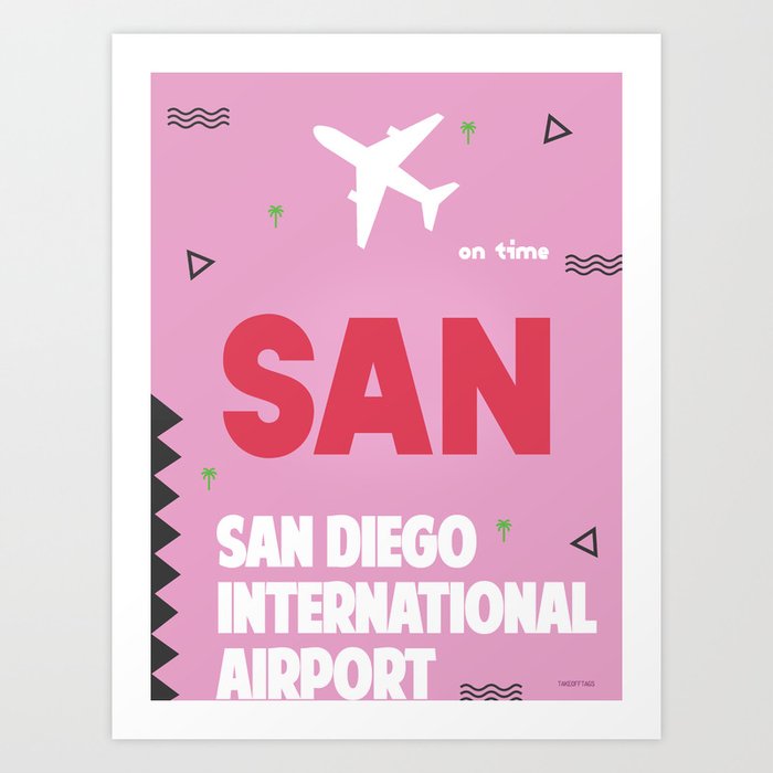 SAN San Diego airport code 1 Art Print