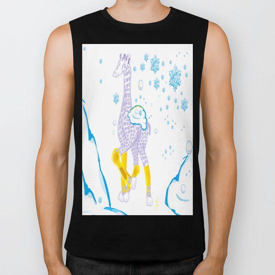 Winter is Coming - Midas is Ready - Christmas Lavender Giraffe Biker Tank