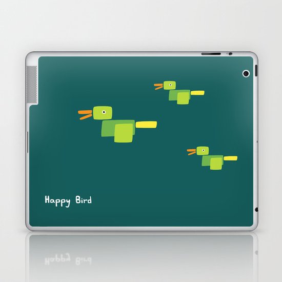 Happy Bird-Green Laptop & iPad Skin