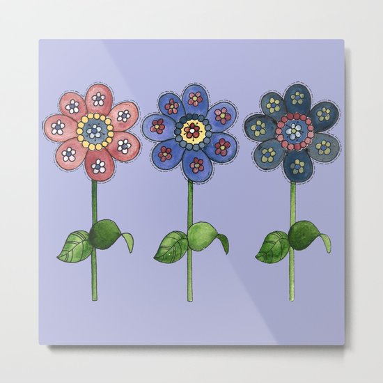 Flower Row Metal Print
