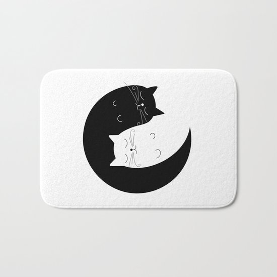 Ying yang cats Bath Mat