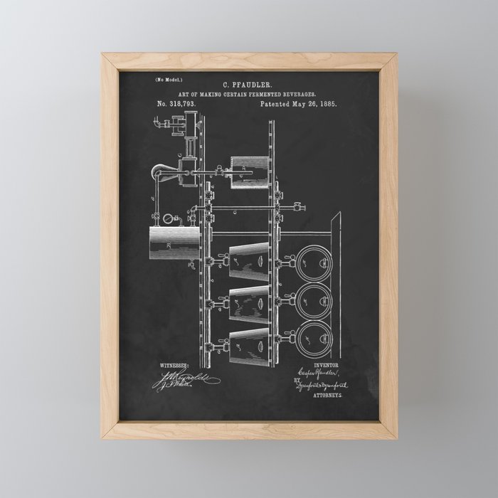 Beer Whisky Still Distillery Patent Framed Mini Art Print