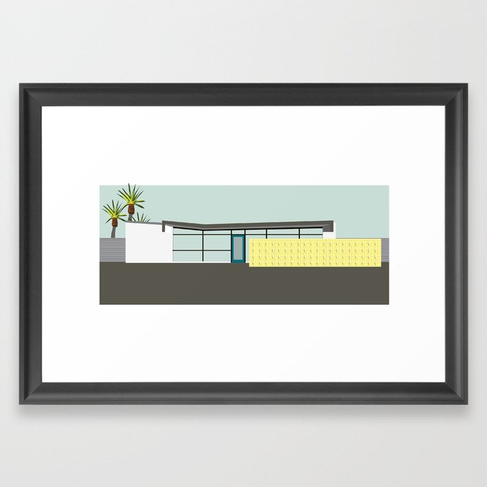 Mid Century Modern House 10: Palm Springs Architecture: Desert Style: Vintage Design Framed Art Print