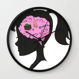 Women Want What Men Value Most Wall Clock | Pop Art, Funny, Illustration, Painting 