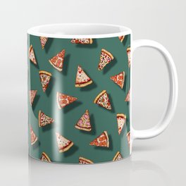 Pizza Party Pattern - Floating Pizza Slices on Teal Mug