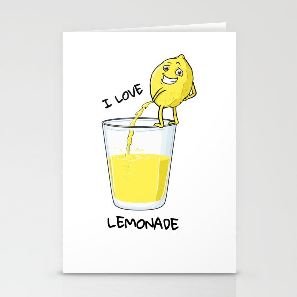 I love Lemonade shirt funny lemon peeing in glass Stationery Cards