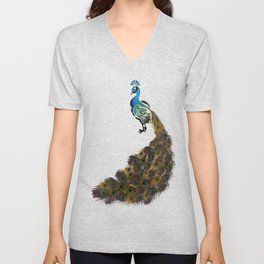Peacock Feather Lovers V Neck T Shirt