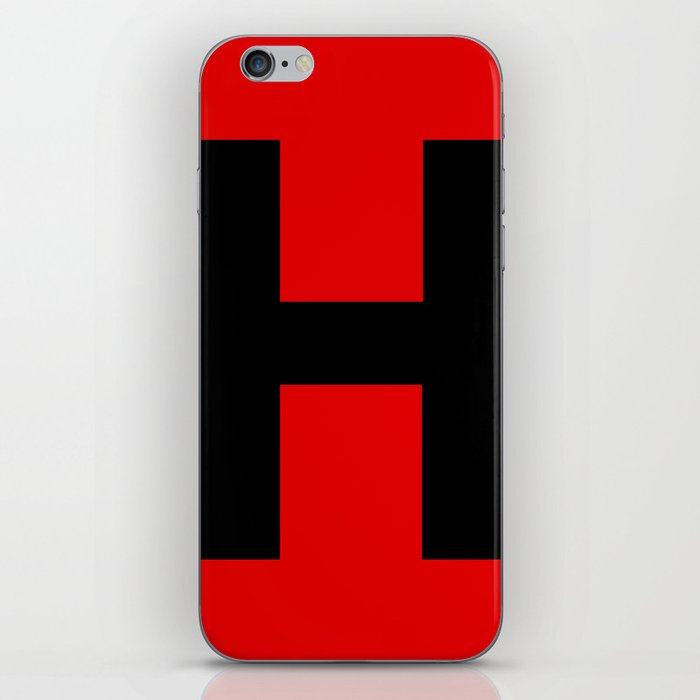Letter H (Black & Red) iPhone Skin
