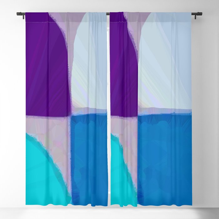 Purple Blue Aqua Minimalism Abstract Shapes Blackout Curtain By Vickybragomitchell
