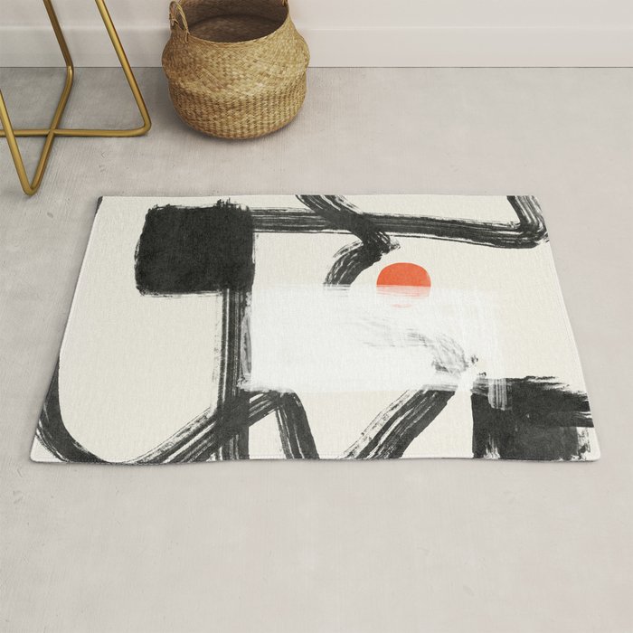 I dream of Japan, abstract thick brush strokes Rug by Lola Terracota