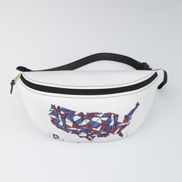  stained glass style united states of america map Fanny Pack