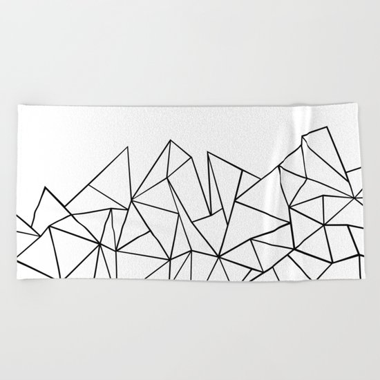 Ab Peaks White Beach Towel