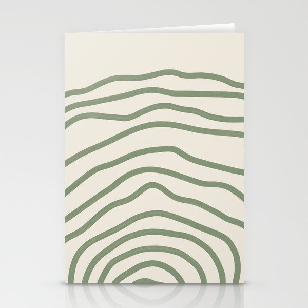 Sage Green Wavy Arches Stationery Cards