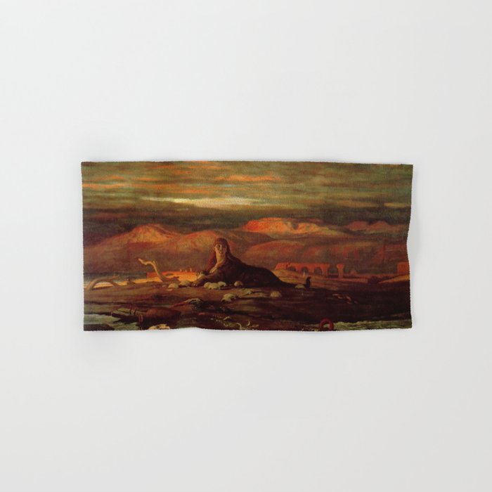 the sphinx of the seashore - Elihu Vedder  Hand & Bath Towel