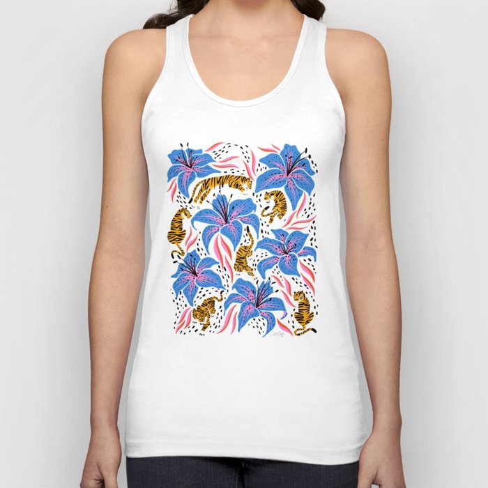 Tigers & Tiger Lilies – Blue & Yellow Tank Top