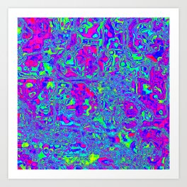 Cool Colors and Pink Psychedelic Design Art Print