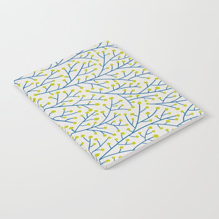 Berry Branches - Lime & Blue Notebook