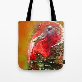 Wild Turkey Abstract Nature Thanksgiving Fal Digital painting Tote Bag