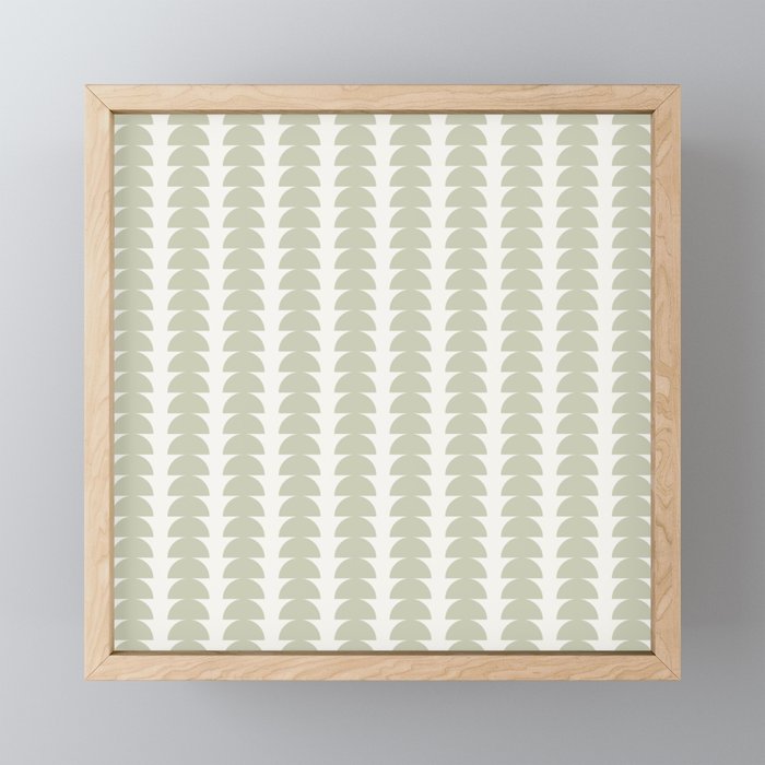 Maude Pattern - Natural Green Framed Mini Art Print