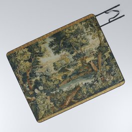 Antique 18th Century Verdure French Aubusson Tapestry Picnic Blanket | Beautiful, Castle, Louisxv, Nature, Forest, Marieantoinette, Rococo, Farmhouse, Georgian, Baroque 