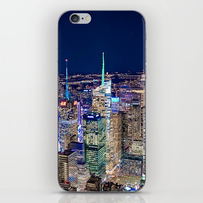 Colorful New York City Skyline Night iPhone Skin