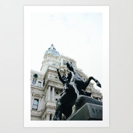 Philadelphia City Hall with Horse Statue Art Print