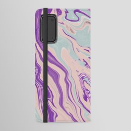 Purple Liquid Marble Swirls Android Wallet Case