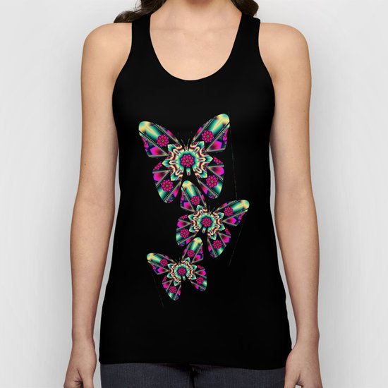 Starry kaleidpscope with fantasy flowers Unisex Tank Top
