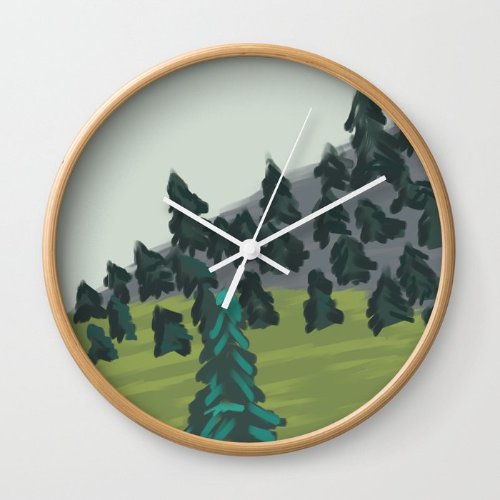 Mountain Side Thank You Wall Clock