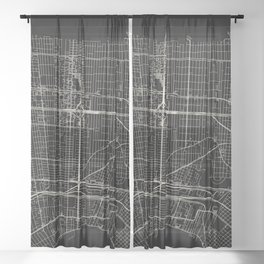 Metairie, USA - City Map Sheer Curtain