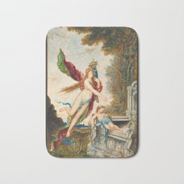 Angel and a sleeping child vintage art by Gustav Moreau Bath Mat
