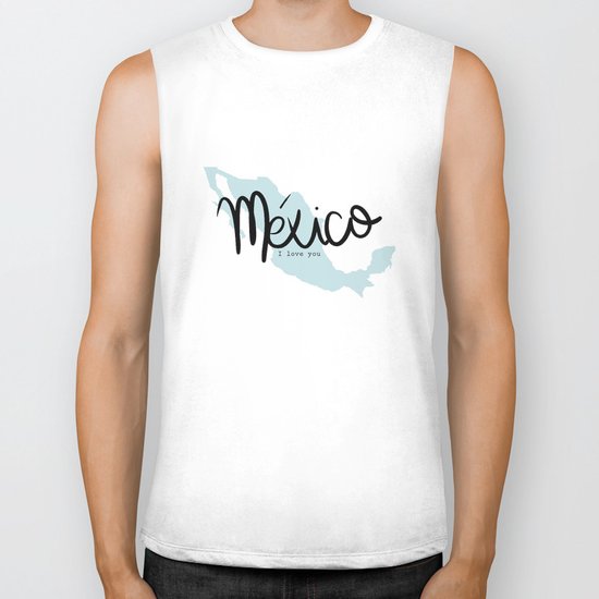 mexico i love you Biker Tank