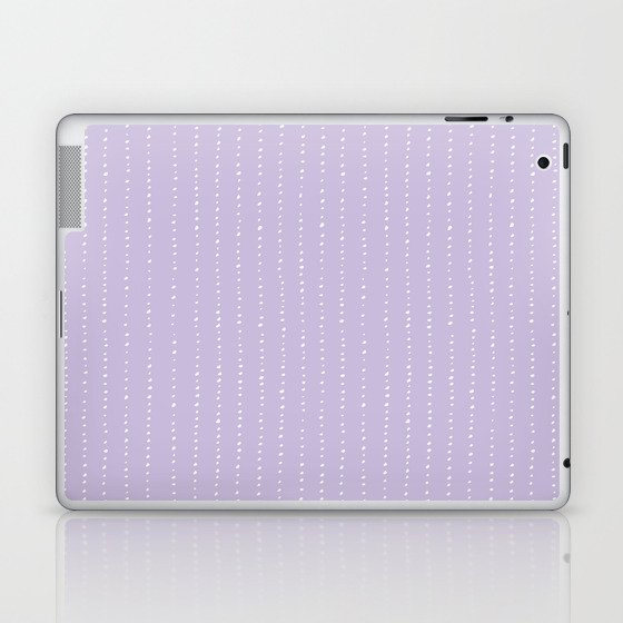 Dotted Lines White On Soft Lilac Laptop & iPad Skin