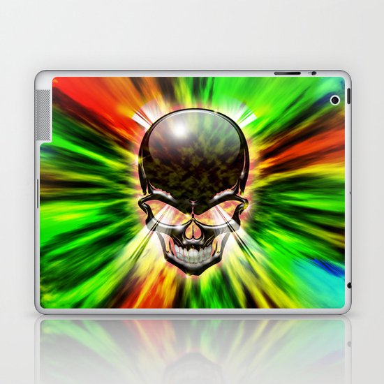 Crystal Skull on Psychedelic Flames Laptop & iPad Skin