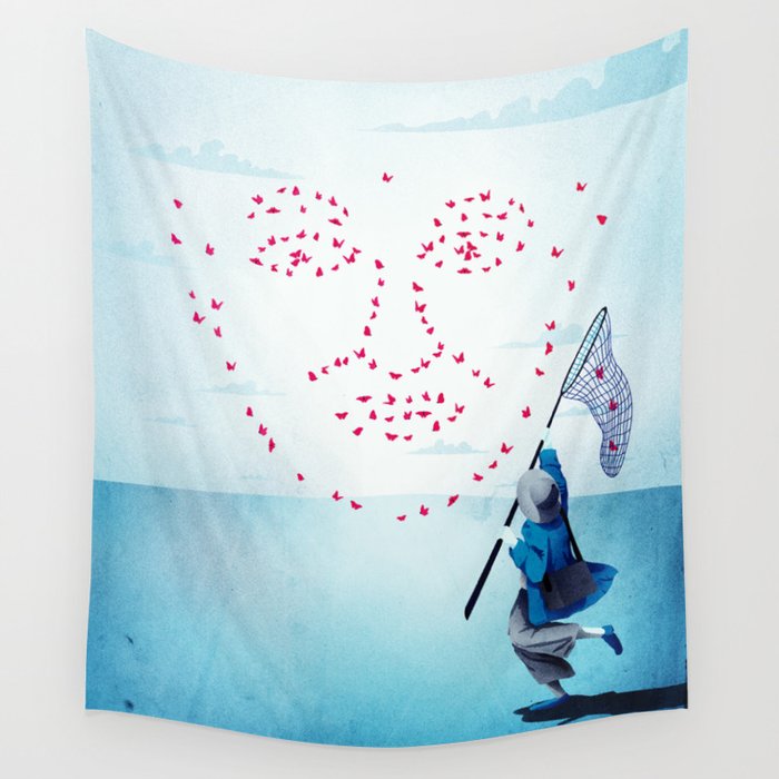 face data collecting Wall Tapestry