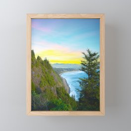 Oregon Coast Views| Sunset in the PNW | Travel Photography Framed Mini Art Print