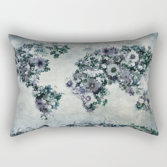 floral world map 2 Rectangular Pillow
